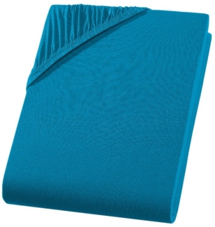 yadetextil Spannbettlaken 140x200 cm - 160x200 cm Jersey Spannbetttuch 100% Baumwolle Bettlaken, Jersey, Gummizug: Rundumgummi, Spannbettlaken 140x200-160x200 cm bis 25 cm Höhe, Petrol