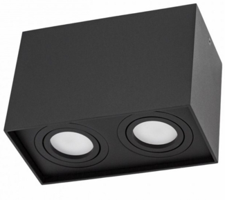 Deckenspots schwarz 2-Flg DUO 2XGU10 IP20 rechteckig schwenkbar