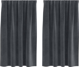 vidaXL Vorhänge mit Vorhängen 2 pcs Hellgrau 140x140 cm Samt 4107258