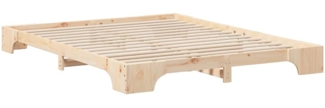 vidaXL Bodenbettgestell mit Speicher Braun Massivholz Kiefer 872923