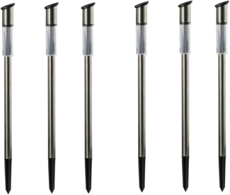 6x LED Edelstahl Solarleuchte 57cm Solarlampe Solar Lampe IP44 Gartenbeleuchtung