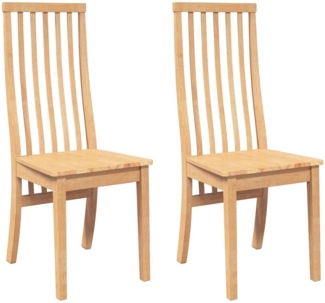 vidaXL Esszimmerstühle 2 Stk. Massivholz Gummibaum 4102456