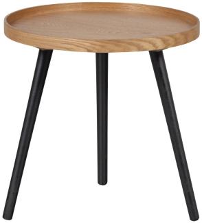 Beistelltisch Mesa M - ø45cm - Natur / Schwarz - MDF / Kiefer von Woood