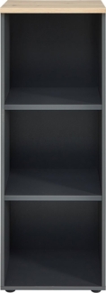 Regal Melanie / Memphis , Holzwerkstoff , Grau, Schwarz, Holzfarben , 45 x 122 x 38 cm