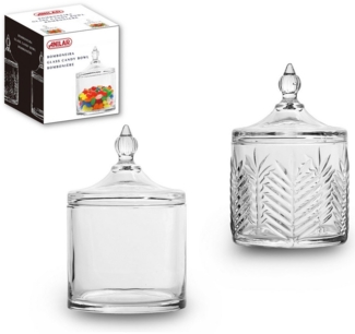 Annastore Vorratsglas 2-tlg. Set Glasschale mit Deckel Bomboniere Konfektschale, (2-tlg), H 15 cm, Schale aus Glas mit Deckel