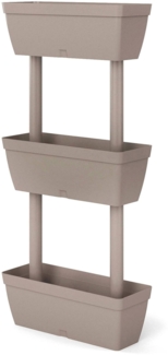 Dmora Set mit 3 Aldunga-Vasen, Komposition für den heimischen Gemüsegarten, Blumenhalter-Set für drinnen oder draußen, 100 % Made in Italy, 49 x 16 x 100 cm, Taupe