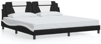 vidaXL Bettgestell "Viana" ohne Matratze Schwarz und Weiß 200x200 cm Kunstleder 3208122