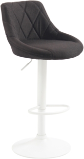 CLP Barhocker Lazio Stoff höhenverstellbar und 360 Grad drehbar,dunkelgrau weiß