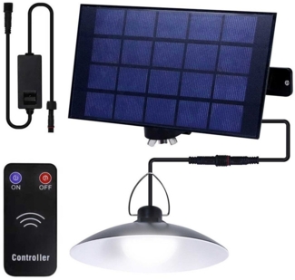 Rosnek LED Außen-Deckenleuchte 1/2/3/4 Kopf, Solar, Vintage, für Shop Hof Garage Verandatür, Warmweiß, Weiß, Fernbedienung, wasserdicht