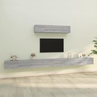 4-tlg. TV-Schrank-Set Grau Sonoma Holzwerkstoff [3114612]