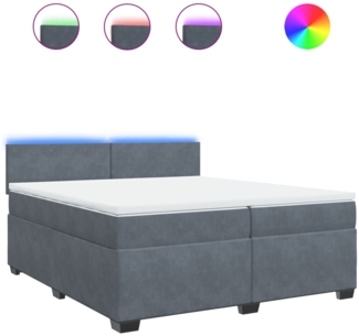 vidaXL Boxspringbett mit Matratze Dunkelgrau 200x200 cm Samt 3288697