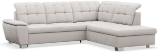 Selsey 'Jamaal' Ecksofa mit Schlaffunktion und Stauraum rechtsseitig, creme