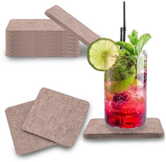 wortek Getränkeuntersetzer Filz-Untersetzer Eckig für Gläser 8er Tischset, Zubehör für Tisch & Gläser, Set, 8-tlg, cm