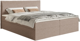 Selsey 'Softie' Boxspringbett 180x200 cm mit Topper und Stauraum, Chenille, Dunkelbeige