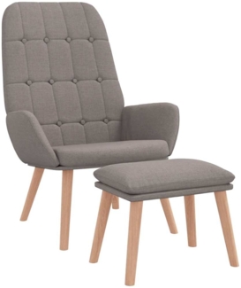 vidaXL Relaxsessel mit Hocker Taupe Stoff 3315156