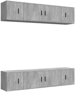 vidaXL 6-tlg. TV-Schrank-Set Betongrau Holzwerkstoff 3188658