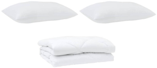 vidaXL Bettdecke mit Kissen 3 pcs Weiß Mikrofaser 3377432