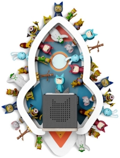 Holzura Kinderregal Tonieregal für Toniebox, Kinderregal Rakete Regal für Tonie Figuren