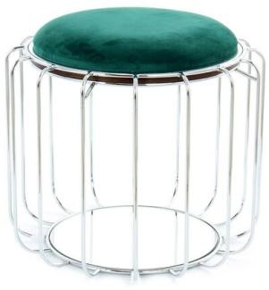 Beistelltisch / Pouf Comfortable 110 Dunkelgrün / Silber