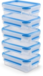 Emsa Frischhaltedose Clip & Close, Kunststoff, (Set, 10-tlg, 5 Frischhaltedose mit Deckel), dicht, hygienisch, unbedenklich, spülmaschinengeeignet