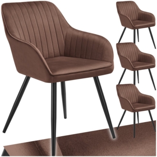 tectake Esszimmerstuhl Stuhl Marilyn, Samtoptik, gesteppt (Set, 4 St), Extra weicher Samtbezug mit stilvollem Steppmuster