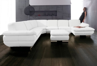 CALIA ITALIA Wohnlandschaft Glamour, italienische Designwohnlandschaft, extrakomfortabel bequem, für mehr Sitzkomfort, hochwertiger Lederbezug, U-Form, Designfuß
