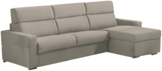 Dmora Sofa mit Halbinsel Vigonovo, Ecksofa für Wohnzimmer, gepolstert, abnehmbarer Bezug, 100 % Made in Italy-Qualität, 280x160 h100 cm, Taube