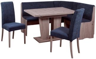 Stolebaenk Eckbankgruppe Duisburg Trendiger Cord-Bezug DUPA22, (Eckbankgruppe), Tisch mit Synchronauszug