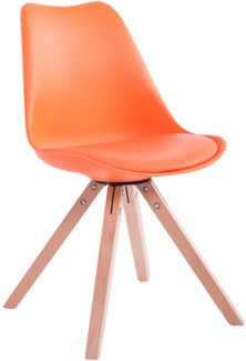 CLP Besucherstuhl Toulouse Kunstleder Square mit eckigen Holzbeinen,orange natura