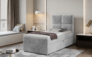 Rivia 90x200, Boxspring Bett, Grau