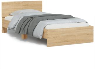 vidaXL Bettgestell ohne Matratze mit Kopfteil Sonoma-Eiche 100x200 cm 838619