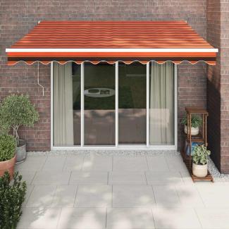 vidaXL Markise Einziehbar Orange und Braun 3,5x2,5 m Stoff & Aluminium 3154442