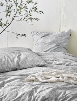 Irisette Easy Soft-Seersucker Bettwäsche 135x200 Blätter silber weiß 8516-11