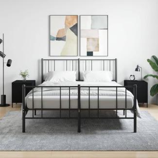 vidaXL Nachttische 2 Stk. Schwarz 40x40x50 cm Holzwerkstoff 827583