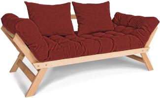 Marior HOME 'ALLEGRO' Klappsofa, Buchenholz, Unbehandelt, Rot