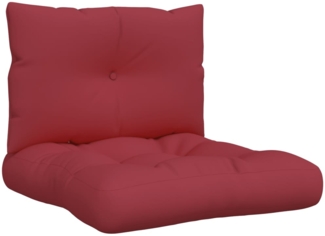 vidaXL Palettenkissen 2-tlg. Weinrot Stoff