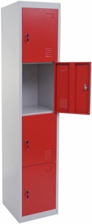 Schließfach Boston T163, Schließfachschrank Wertfachschrank Spind, Metall 180x38x45cm ~ rot