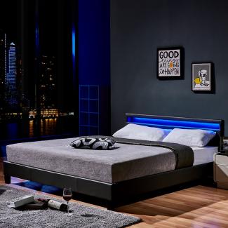 HOME DELUXE LED Bett ASTRO - 180 x 200 cm Dunkelgrau