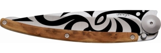 Deejo Messer 37 g Titan Wacholderholz Tribal