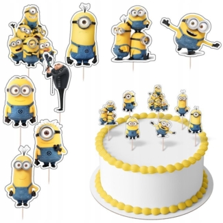 Festivalartikel Tortenstecker MINIONS Topper Set 8 Stk Geburstag Torten Deko Kuchen Junge