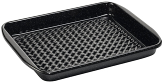 Riess Grilltasse Eckig Emaille Grillschale Schwarz Gelocht 42x32cm