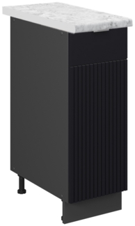 Apothekerschrank Fame-Line Schwarz gestreift 30 cm , AP Marmor Vicco