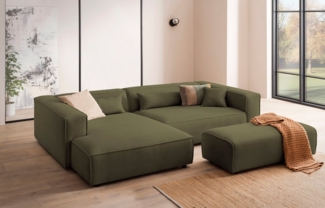 LeGer Home by Lena Gercke Ecksofa PIARA XXL, L-Form, Schlaffunktion, Cord, Leinenoptik o. Strukturstoff, Hocker stellbar zum Schlafsofa (Krokodilverbinder), tiefe Sitzfläche