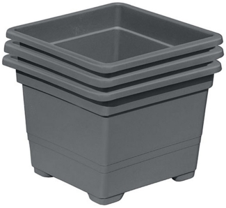 Gartenpirat Pflanzkübel 3er Set Pflanzkasteneinsatz 32x32x26 cm Pflanzkübel Kunststoff grau
