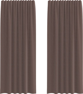 vidaXL Voile Vorhänge mit Lasche 2 Stk. Braun 4102264