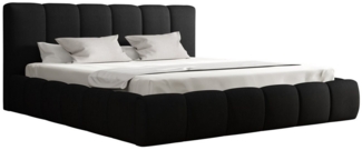 Polsterbett Doppelbett GIULIA Komplettset 200x200 cm Stoff Magic Velvet Schwarz