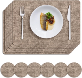 Coonoor Platzset 6er Set Wasserdichte Tischset mit Untersetzer,43x30 cm, (Abwaschbar,Platzsets Abwischbar,Hitzebeständig,Rutschfest, 6-St), für den Esstisch, die Küche oder das Büro,Halloween,Weihnachten
