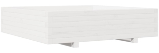 vidaXL Pflanzkübel Weiß 100x100x26,5 cm Massivholz Kiefer 847319