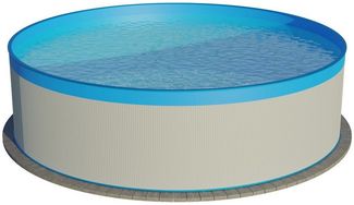Planet Pool Rundpool Stahlwandpool rund Größe wählbar, 90 cm tief, Stah (Einzelbecken, 1-tlg), verzinkte Stahlwand