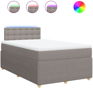 vidaXL Boxspringbett mit Matratze Taupe 120x200 cm Stoff 3289741